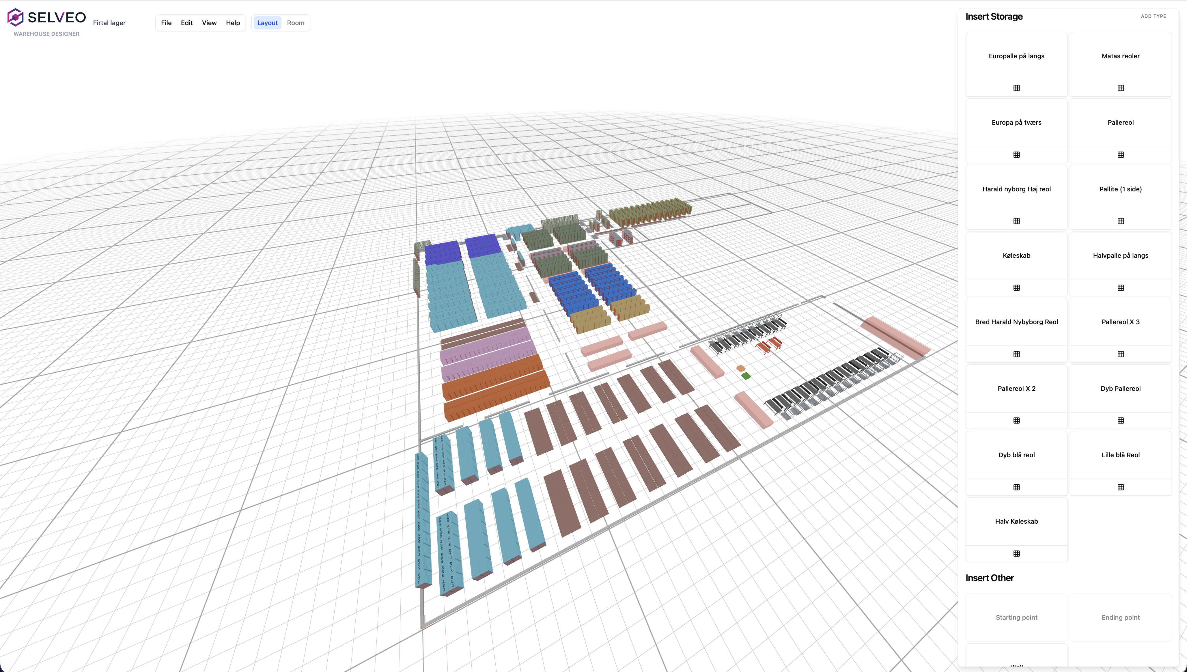 Warehouse Designer — 3D warehouse layout in Selveo