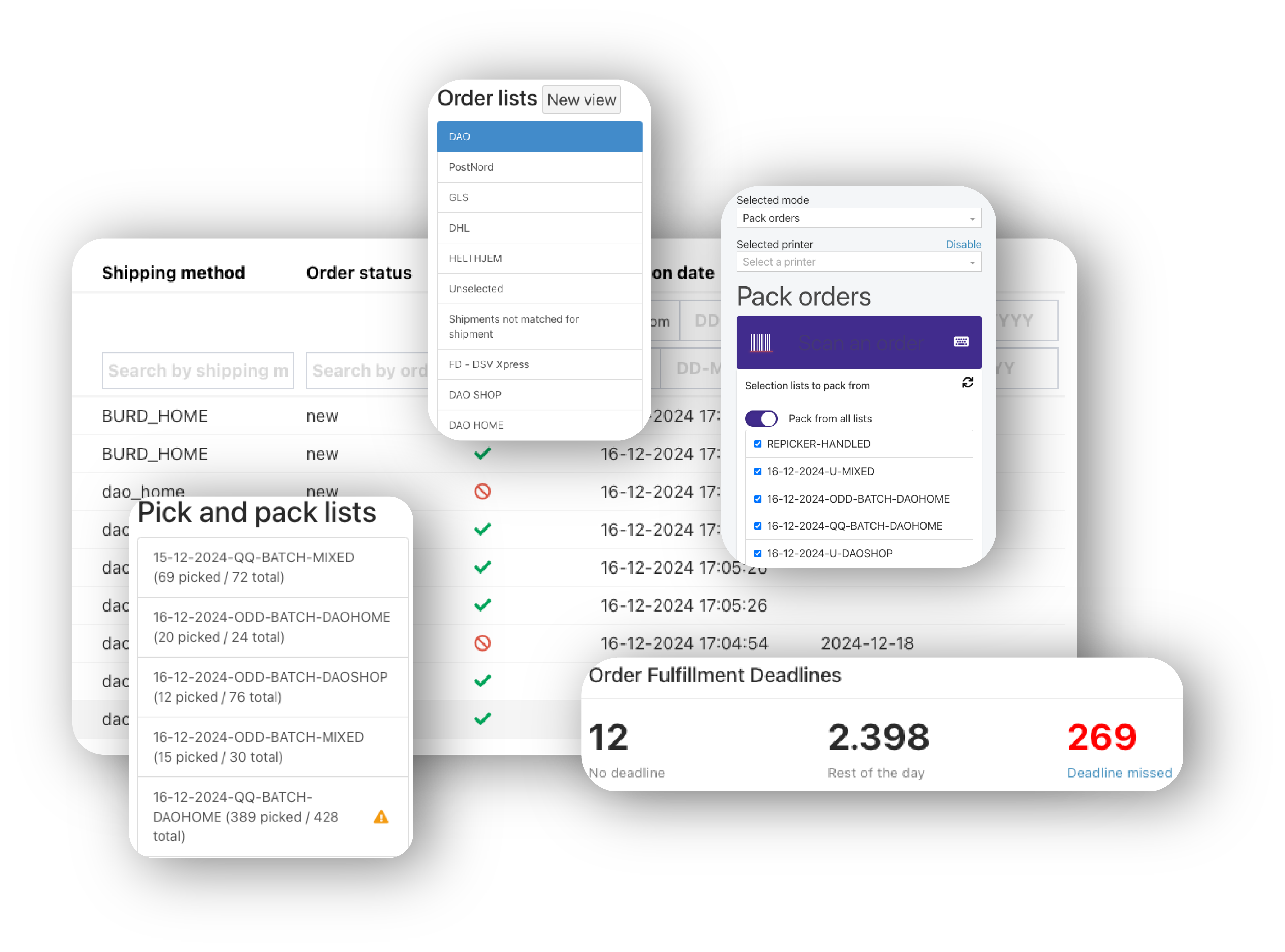 Automated picking lists